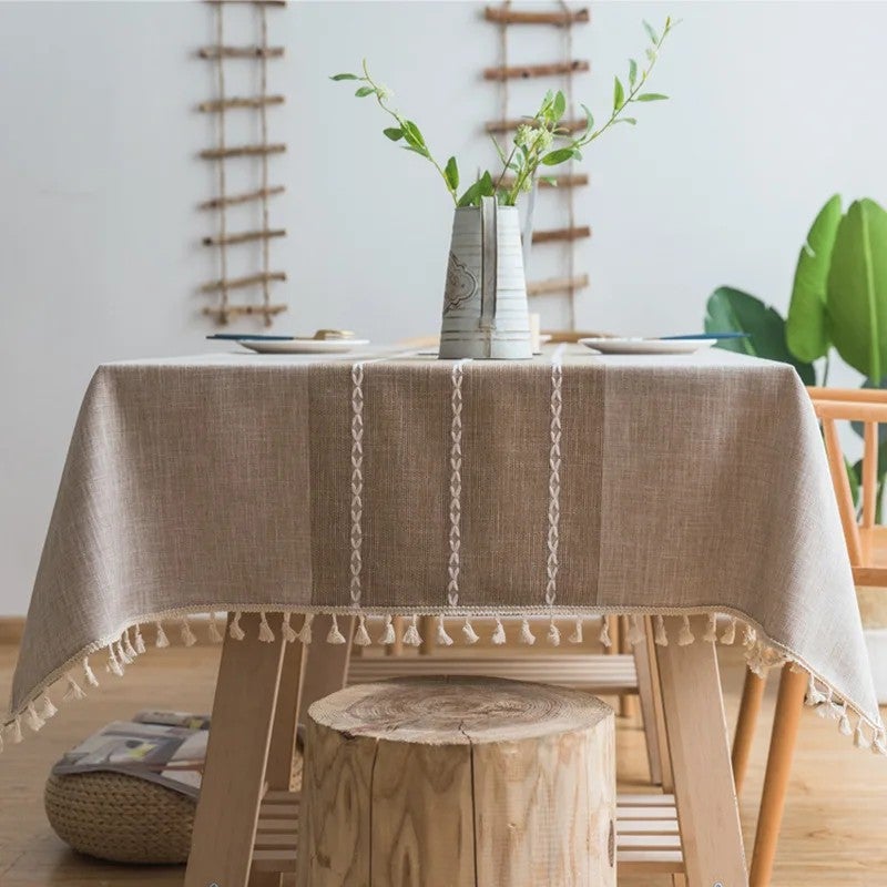 Y&D 100x160cm Cotton Linen Blend Tablecloth for Home – Modern Simple Waterproof Table Cover Resistant to Oil Stains, Ideal as Table Runners or Full Table Coverage - Image 4