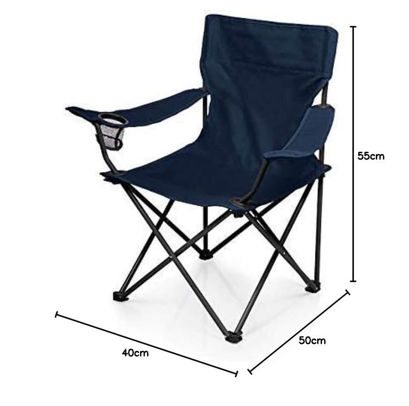 SHULABH CREATIVE Shulabh Creative Stainless Steel Portable Outdoor Indoor EZEE ARM Folding Chair with Arms Rest Blue  - Image 3