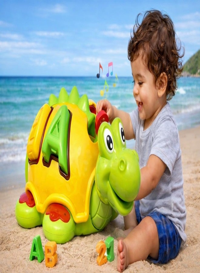 MOPANIRAJ Musical Toy for Kids Happy Turtle Bump and Go Dancing Toy Animal Figure with 3D Flashing Light & Sound for Baby, Best Gift for Children for Kids, Boys, Girls Age 2+ Years - Image 1
