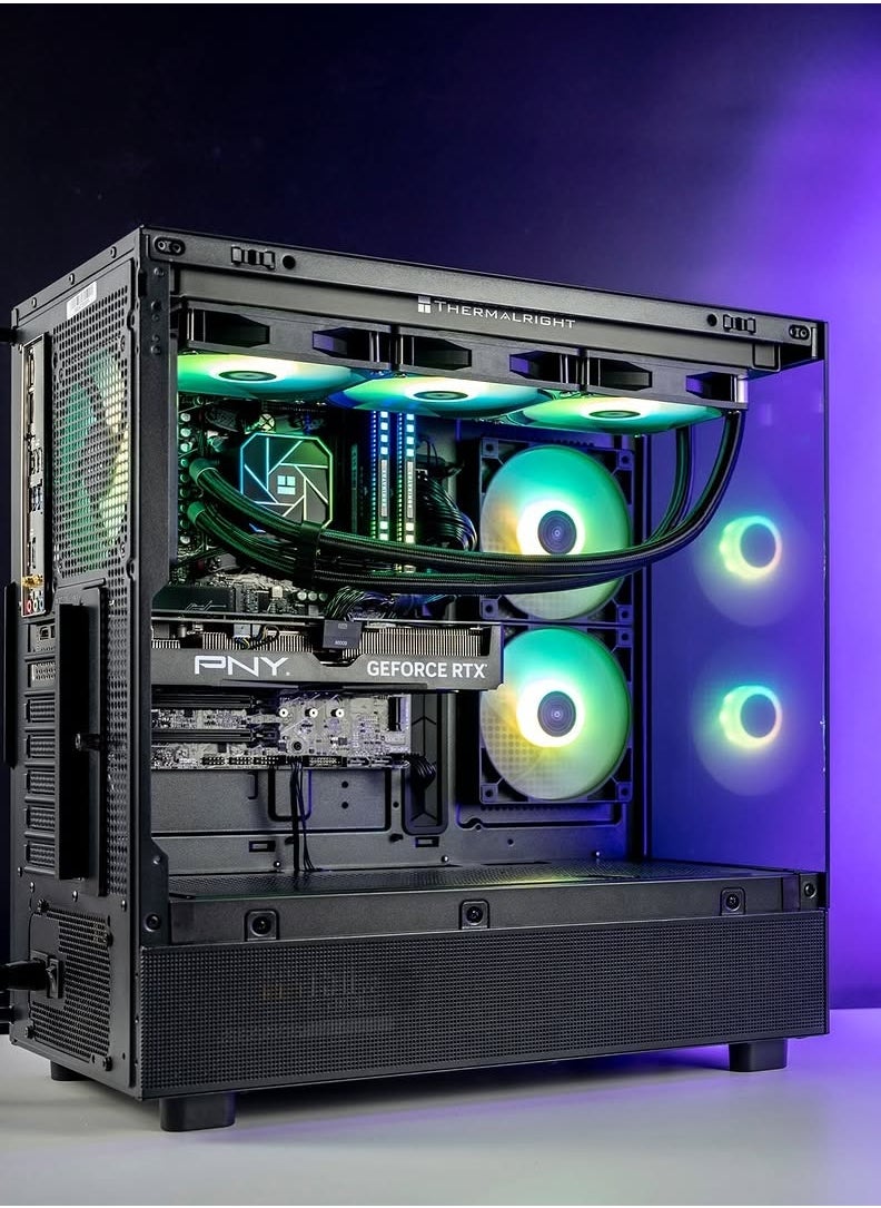 AetherCore Gaming PC - AMD Ryzen 5 7600X Processors, 6 Cores & 12 Threads, DDR5 32GB (2*16) Ram, Nvidia GeForce RTX 4060 8GB OC Edition GDDR6 Graphics Card, 1TB NVMe M.2 SSD, 2 Fan AIO Liquid Cooler, 650W 80 Plus Power Supply, Windows 11 Pro | Wi-Fi