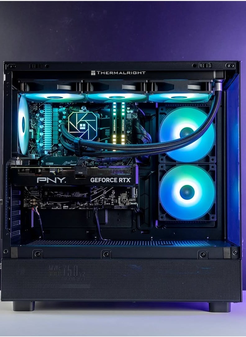 AetherCore Gaming PC - AMD Ryzen 5 7600X Processors, 6 Cores & 12 Threads, DDR5 32GB (2*16) Ram, Nvidia GeForce RTX 4060 8GB OC Edition GDDR6 Graphics Card, 1TB NVMe M.2 SSD, 2 Fan AIO Liquid Cooler, 650W 80 Plus Power Supply, Windows 11 Pro | Wi-Fi
