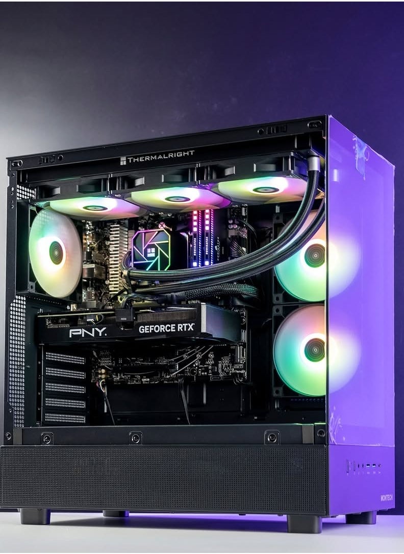 AetherCore Gaming PC - AMD Ryzen 5 7600X Processors, 6 Cores & 12 Threads, DDR5 32GB (2*16) Ram, Nvidia GeForce RTX 4060 8GB OC Edition GDDR6 Graphics Card, 1TB NVMe M.2 SSD, 2 Fan AIO Liquid Cooler, 650W 80 Plus Power Supply, Windows 11 Pro | Wi-Fi