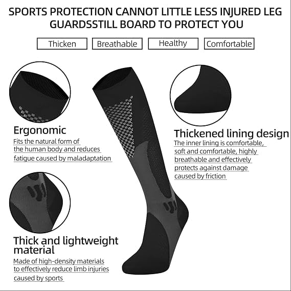 Cetaplast Athletic Compression Socks | High-Performance Graduated Compression for Enhanced Circulation, Muscle Support & Recovery | Ideal for Sports, Running, Cycling & Training | Black | S/M - Image 4