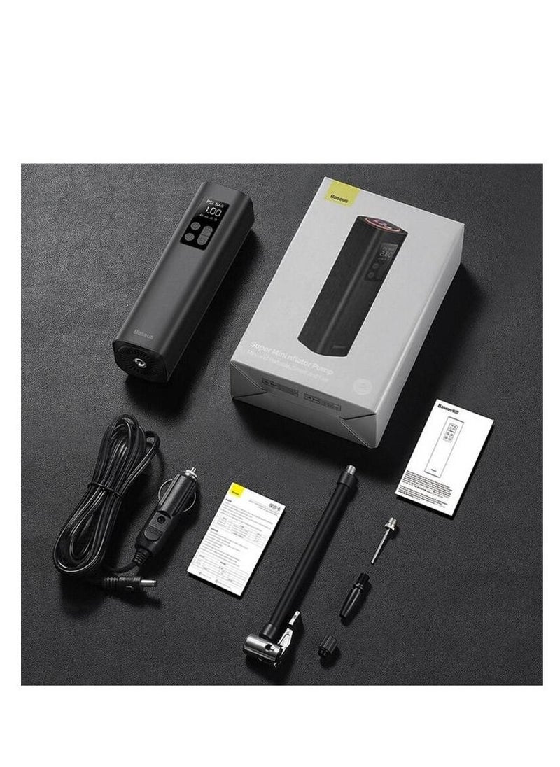 Baseus Super Mini Inflator Tyre Pump 15sec Fast Inflation, 4 Tires in 25 Minutes Black  - Image 5