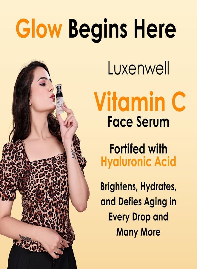 Luxenwell Vitamin C Face Serum for Glowing Skin | For Oily, Dry & Combination Skin | Reduce Pigmentation & Dark Spot | Brightening & Hydrating Formula | 30ml - Image 2