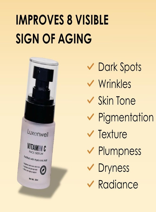 Luxenwell Vitamin C Face Serum for Glowing Skin | For Oily, Dry & Combination Skin | Reduce Pigmentation & Dark Spot | Brightening & Hydrating Formula | 30ml - Image 1