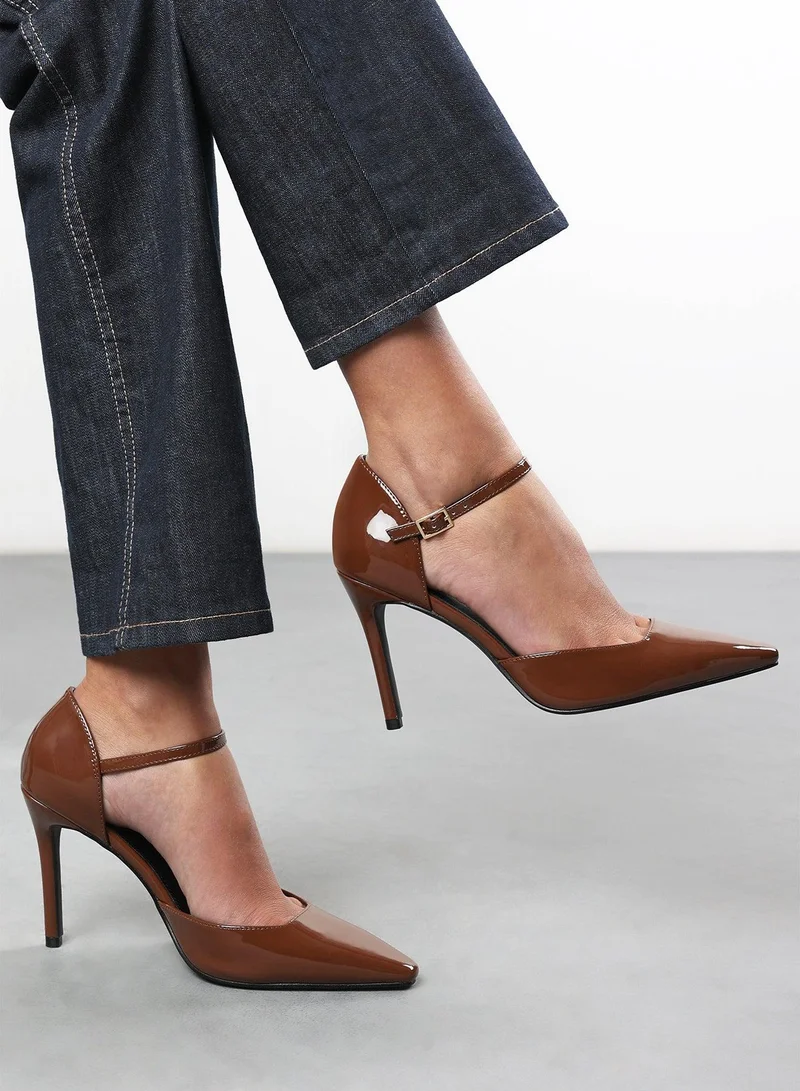 Where's That From 'Winnie' Pointed Toe Stilleto Court Heeled Shoe with Buckle Strap