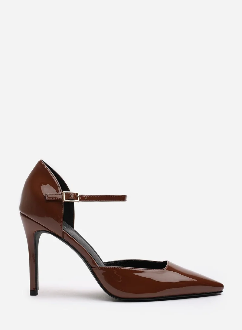 Where's That From 'Winnie' Pointed Toe Stilleto Court Heeled Shoe with Buckle Strap