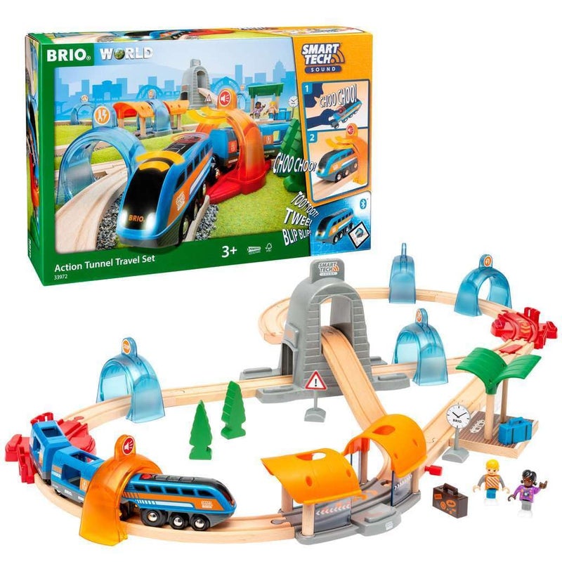 BRIO 33972 Smart Tech Sound Action Tunnel Travel Set  Interactive Toy Train Set for Kids  Age 3  Exciting Sound Effects  Compatible with Other BRIO Sets  FSC  MESH Accredited - Image 2