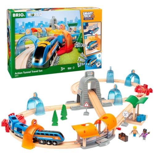 BRIO 33972 Smart Tech Sound Action Tunnel Travel Set  Interactive Toy Train Set for Kids  Age 3  Exciting Sound Effects  Compatible with Other BRIO Sets  FSC  MESH Accredited - Image 1