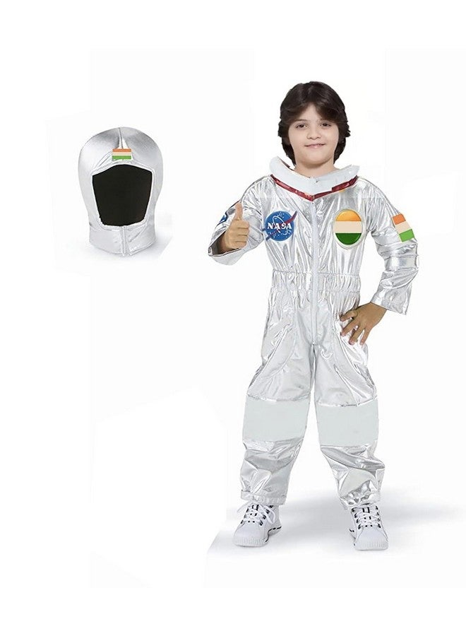 FancyDressWale Plastic Kids Astronaut Costume, Toddler Astronaut Outfit, Boys And Girls Astronaut Dress-Up, Children's Space Explorer Costume, Astronaut Fancy Dress For Kids (4-6 Years), Silver - Image 1