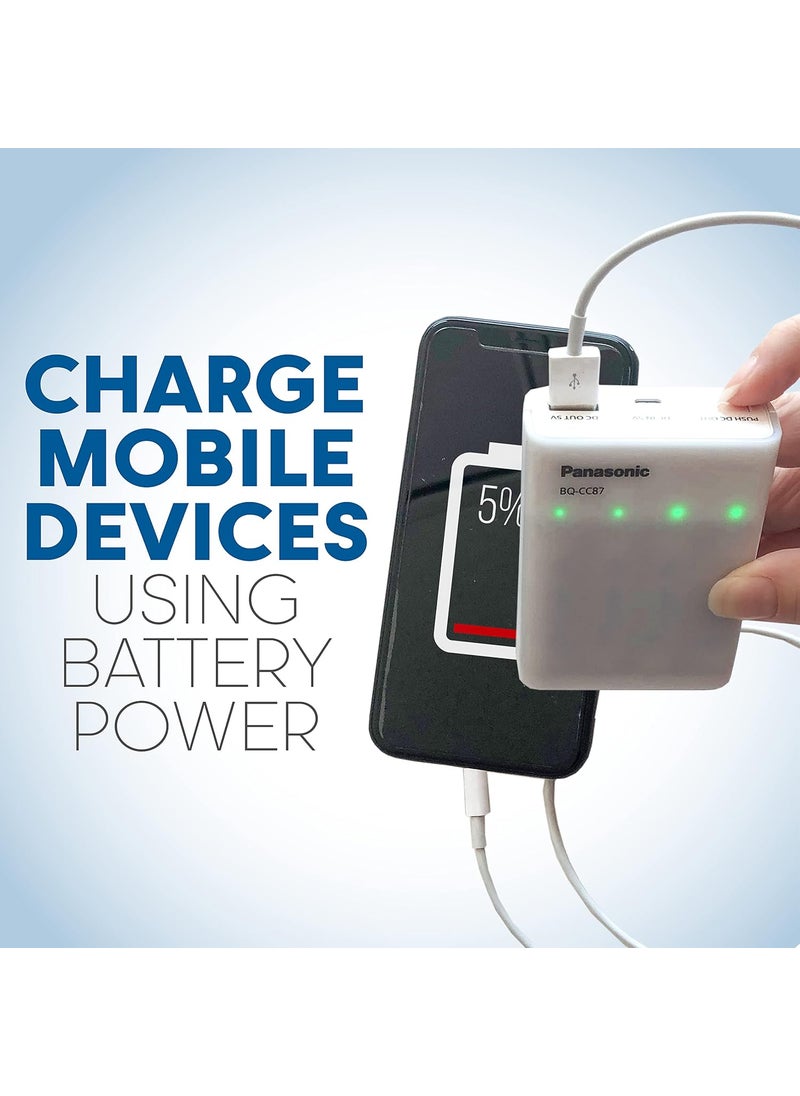 eneloop Panasonic KKJ87M3A4BA Individual Battery Charger with Portable Charging Technology and 4AAA eneloop Rechargeable Batteries  - Image 5