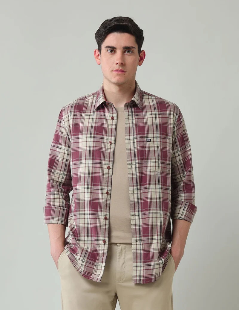 Plaid Checked Slim Fit Shirt