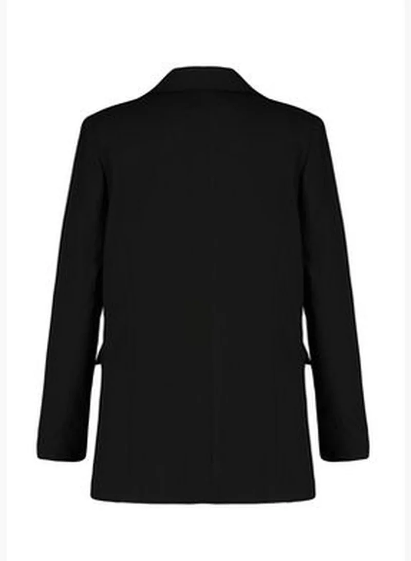 trendyol Black Premium Regular Lined Woven Blazer Jacket TWOAW24BC00033