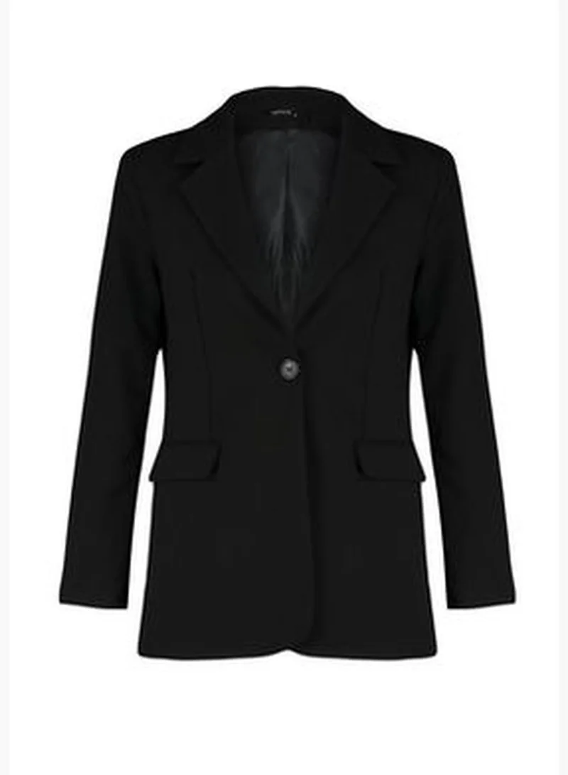 trendyol Black Premium Regular Lined Woven Blazer Jacket TWOAW24BC00033
