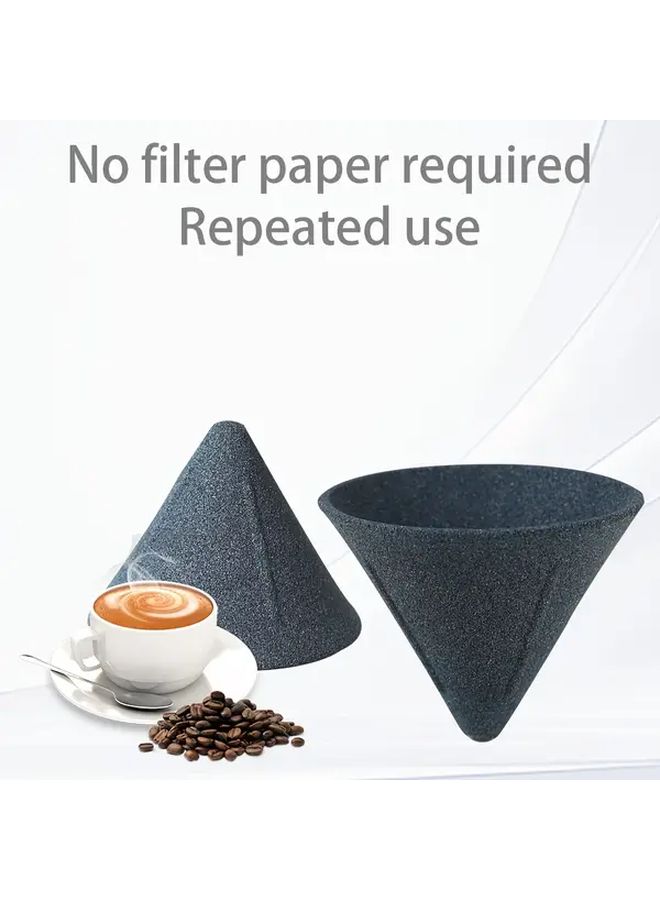 Reusable Ceramic Coffee Tea Filter Cup with Gold Bracket Easy Clean - Image 1