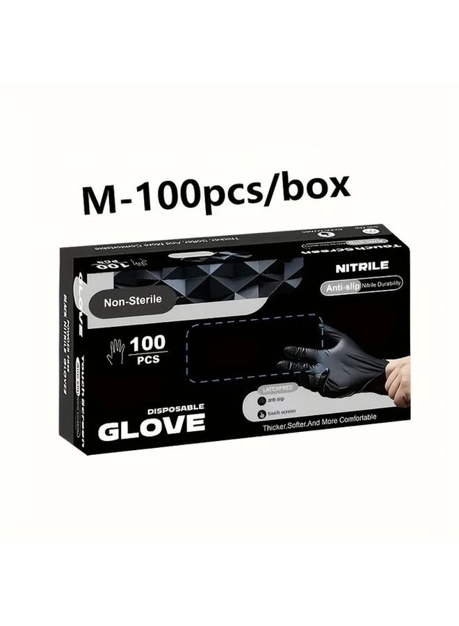 Black Disposable Gloves Heavy Duty 100 Pcs Non Medical for Household Dishwashing - Image 1