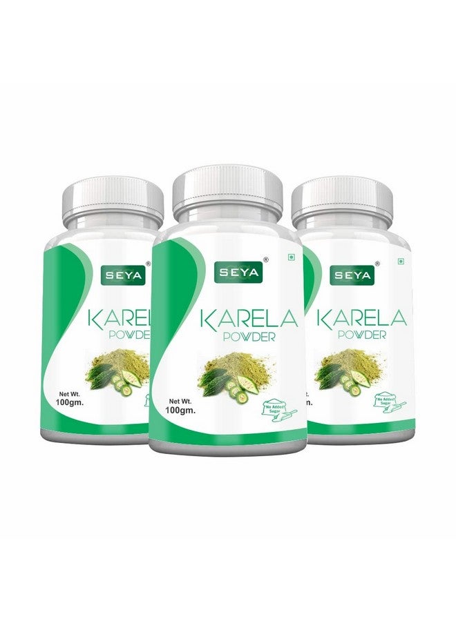 SEYA Karela Powder for Diabetes (Momordica Charantia), 100g (Pack of 3) / No Added Sugar, Herbal Supplement for Skin and Stomach - Image 1