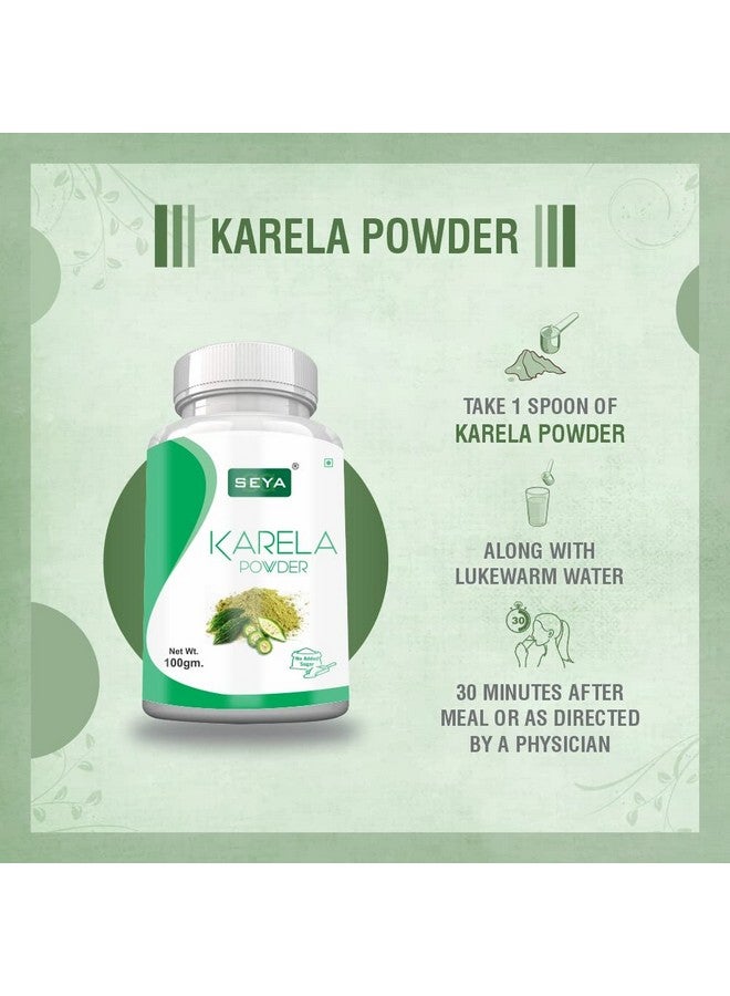 SEYA Karela Powder for Diabetes (Momordica Charantia), 100g (Pack of 3) / No Added Sugar, Herbal Supplement for Skin and Stomach - Image 3