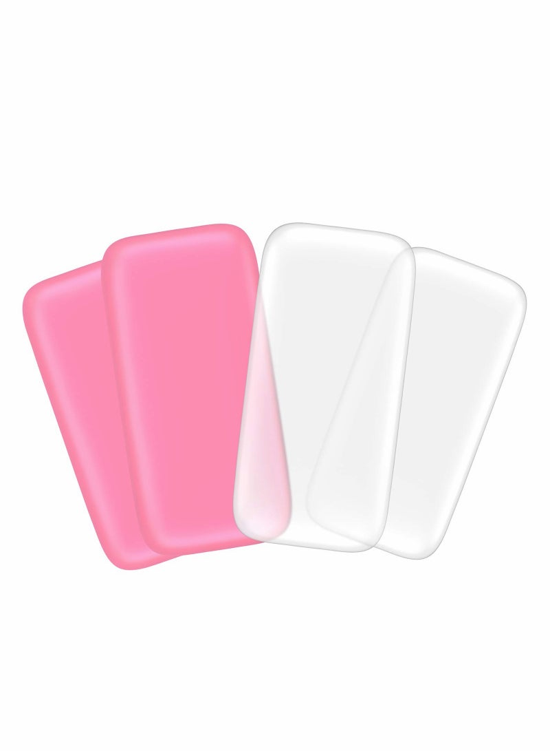 Excefore Lash Pads, 4 Pieces Eyelash Extension Holder Pallet False Lashes Holder silicone eyelash pad Grafting Gasket Pallet Tools for Fake Eyelash Glue Holder Adhesive, Pink and Transparent - Image 1