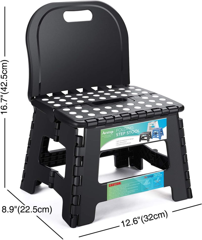 ACSTEP Folding Kids Step Stool with Back Support for Kids,9" Plastic Kids Chair for Outdoor or Indoor Kitchen Step Stools and Bathroom Stool for Toddlers Boys Girls - Image 5