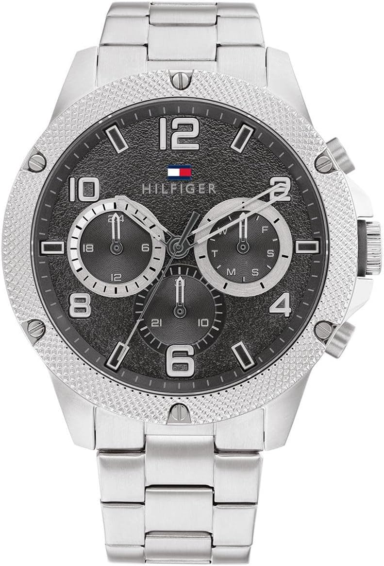TOMMY HILFIGER ساعة تومي هيلفيغر بلايز للرجال بقرص رمادي من الفولاذ المقاوم للصدأ - Image 1