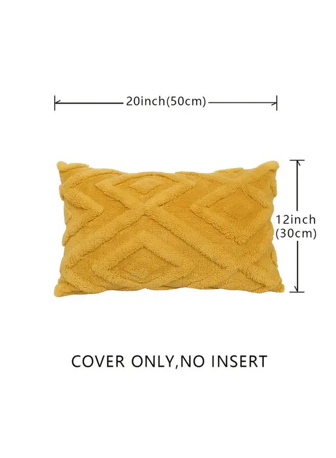 Light Grey Velvet Boho Pillow Cover 18x18 Inch Geometric Pattern Zipper Closure - Image 4