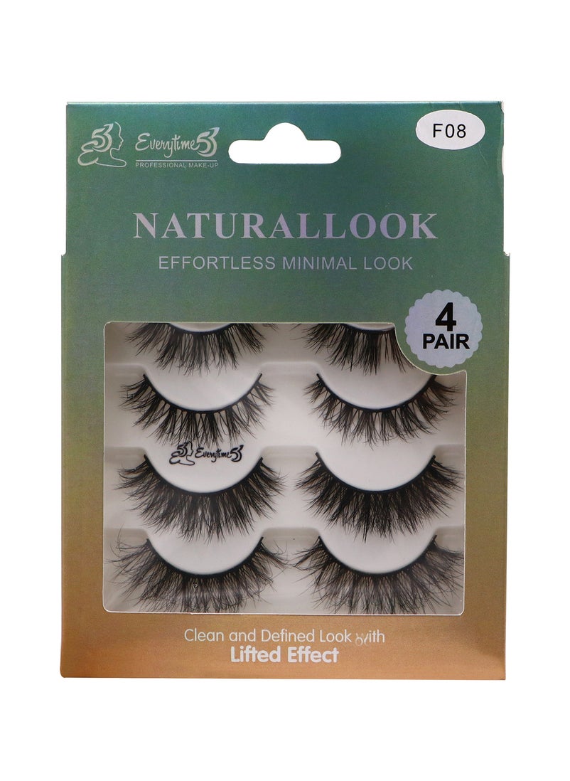 Everytime53 Everytime53 Women's 4 Pair Natural Look Eye Lashes - F08  - Image 1