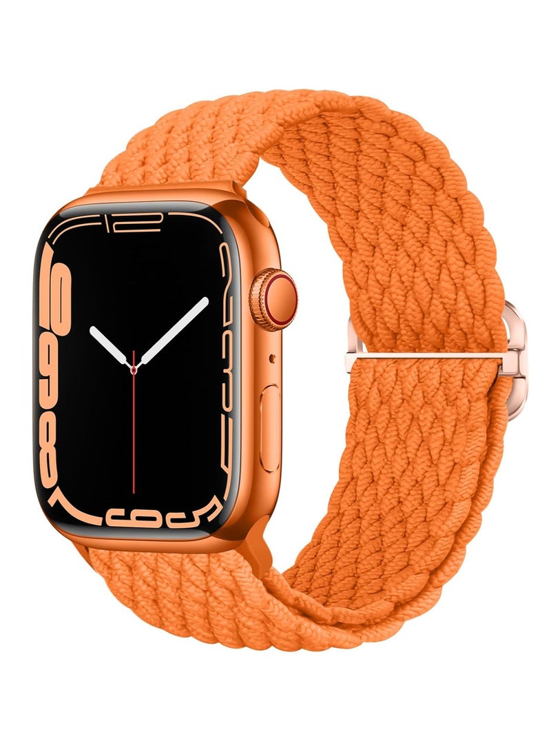 Stretchy Solo Loop Compatible with Watch Band 49mm 46mm 45mm 44mm 42mm 41mm 40m 38mm for Women Men,Sport Breathable Nylon Braided Wristband for iWatch Series 10 9 8 7 6 SE 5 4 3 Ultra 2 1  - Image 1