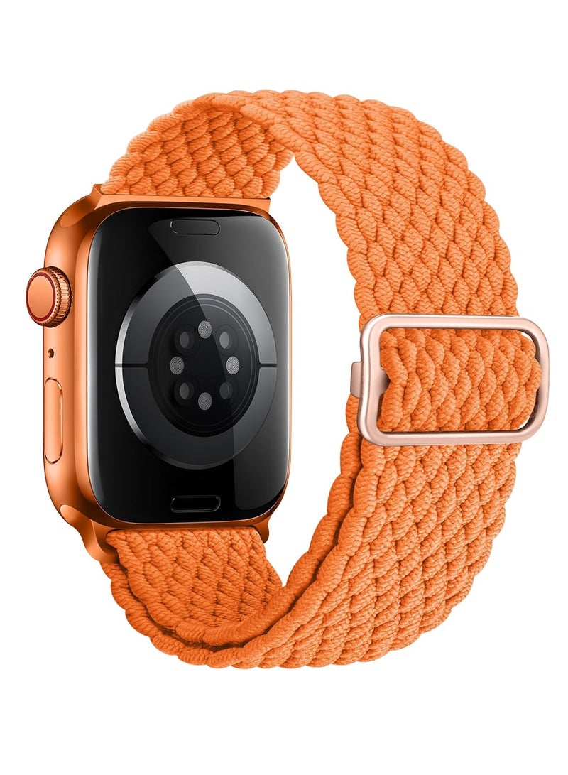 Stretchy Solo Loop Compatible with Watch Band 49mm 46mm 45mm 44mm 42mm 41mm 40m 38mm for Women Men,Sport Breathable Nylon Braided Wristband for iWatch Series 10 9 8 7 6 SE 5 4 3 Ultra 2 1  - Image 2