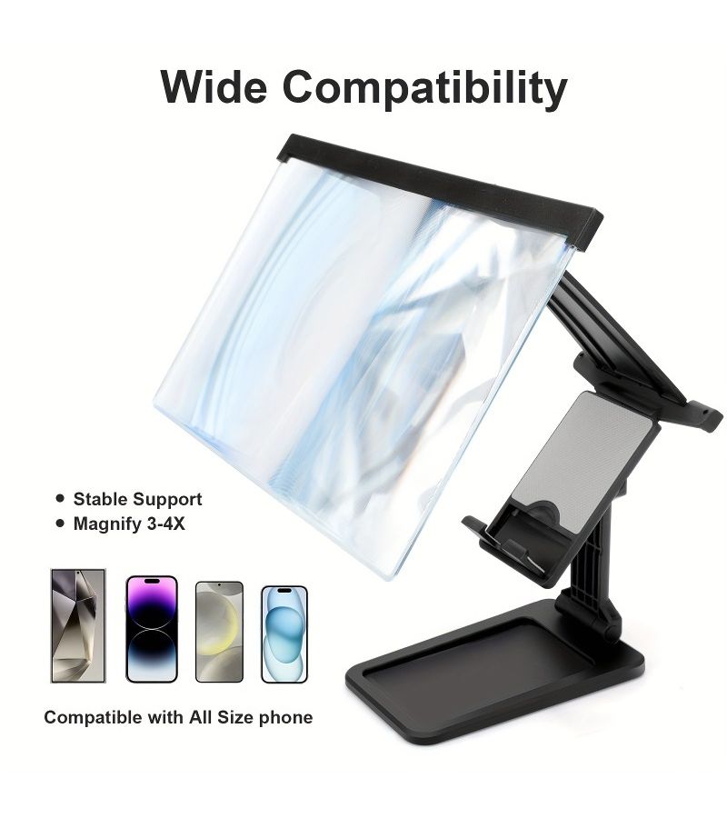 1pc 12 Inch Portable Mobile Phone Screen Magnifier With Blue Light Blocking High Definition Suitable For Smartphones Tablets And Games Comes With Lazy Phone Stand Compatible With Ipads Kindles And Smartphones Protects Your Eyes - Image 5