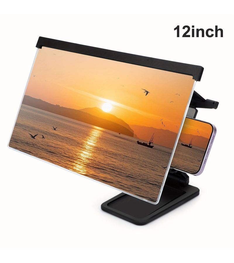 1pc 12 Inch Portable Mobile Phone Screen Magnifier With Blue Light Blocking High Definition Suitable For Smartphones Tablets And Games Comes With Lazy Phone Stand Compatible With Ipads Kindles And Smartphones Protects Your Eyes - Image 2