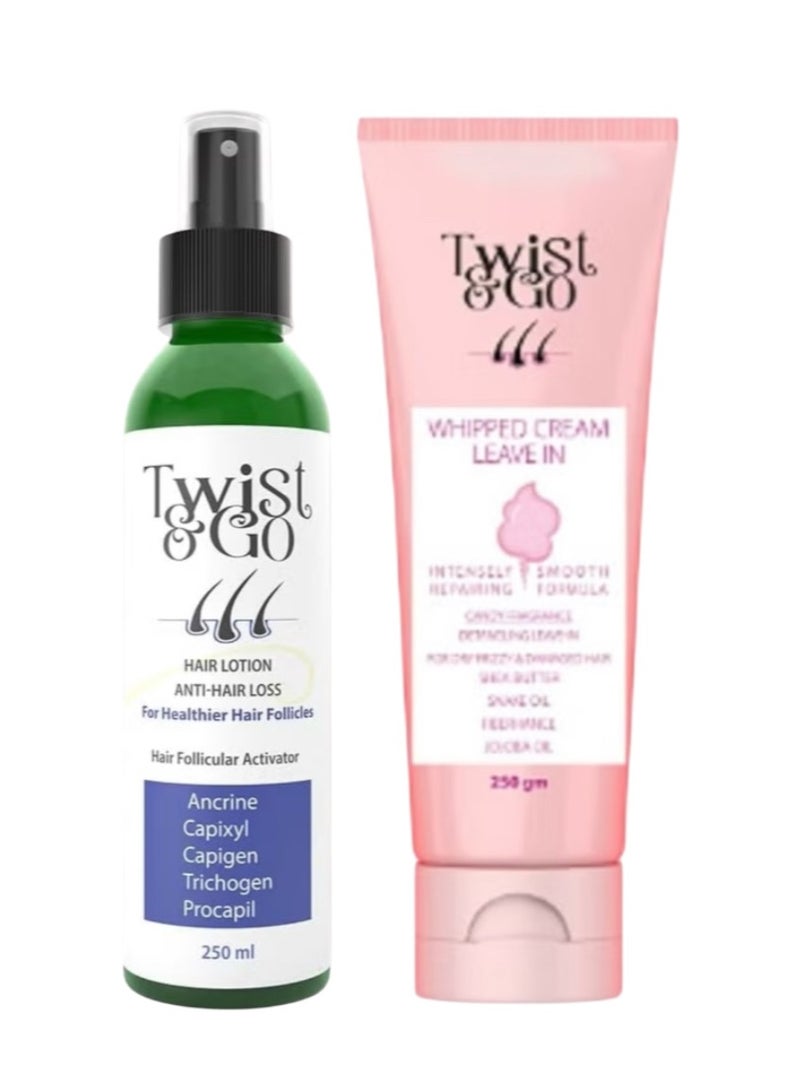  تويست اند جو  لوشن مضاد لتساقط الشعر - 250 مل + كريمة مخفوقة تُترك على الشعر - 250 جم