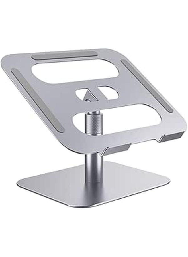 Aluminum Adjustable Laptop Stand Portable Notebook Riser Cooling Holder Silver - Image 1