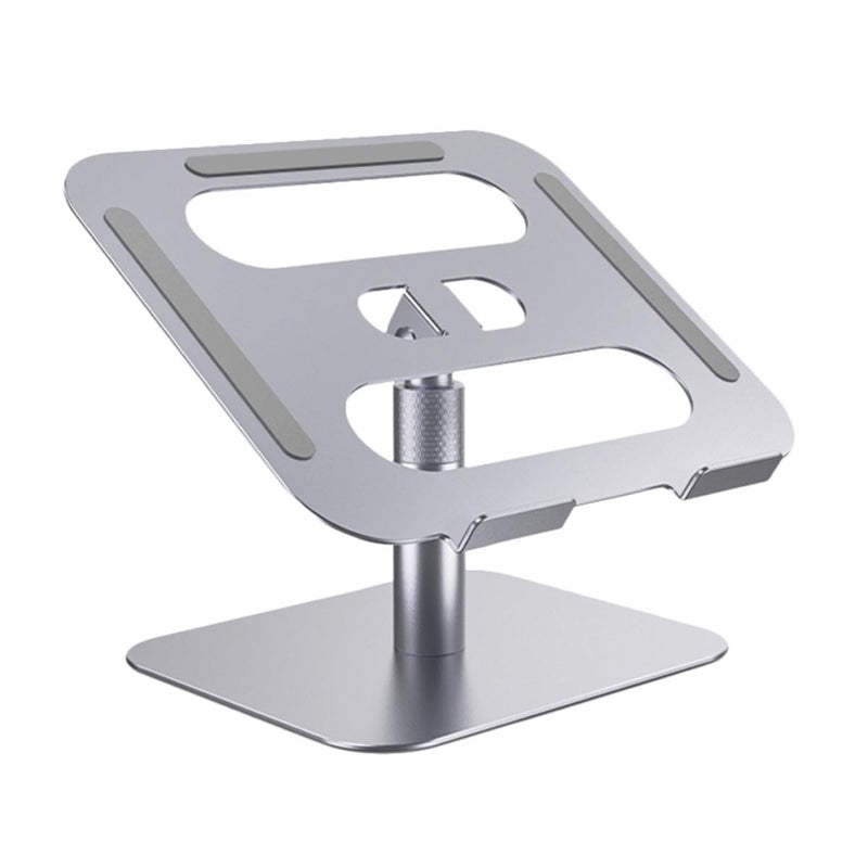 Aluminum Adjustable Laptop Stand Portable Notebook Riser Cooling Holder Silver - Image 2