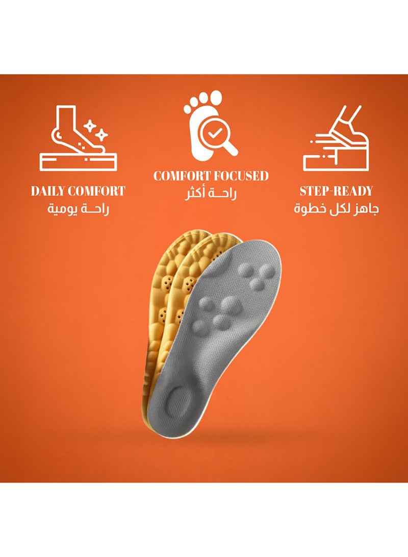 Tishta Orthopedic Shoe Insole - Cushioned Foot Support for Walking - Cut-to-Size Design for Daily Comfort & Shock Absorption - (Beige) - (1 Pair) (PU)-Model 1 - Image 3