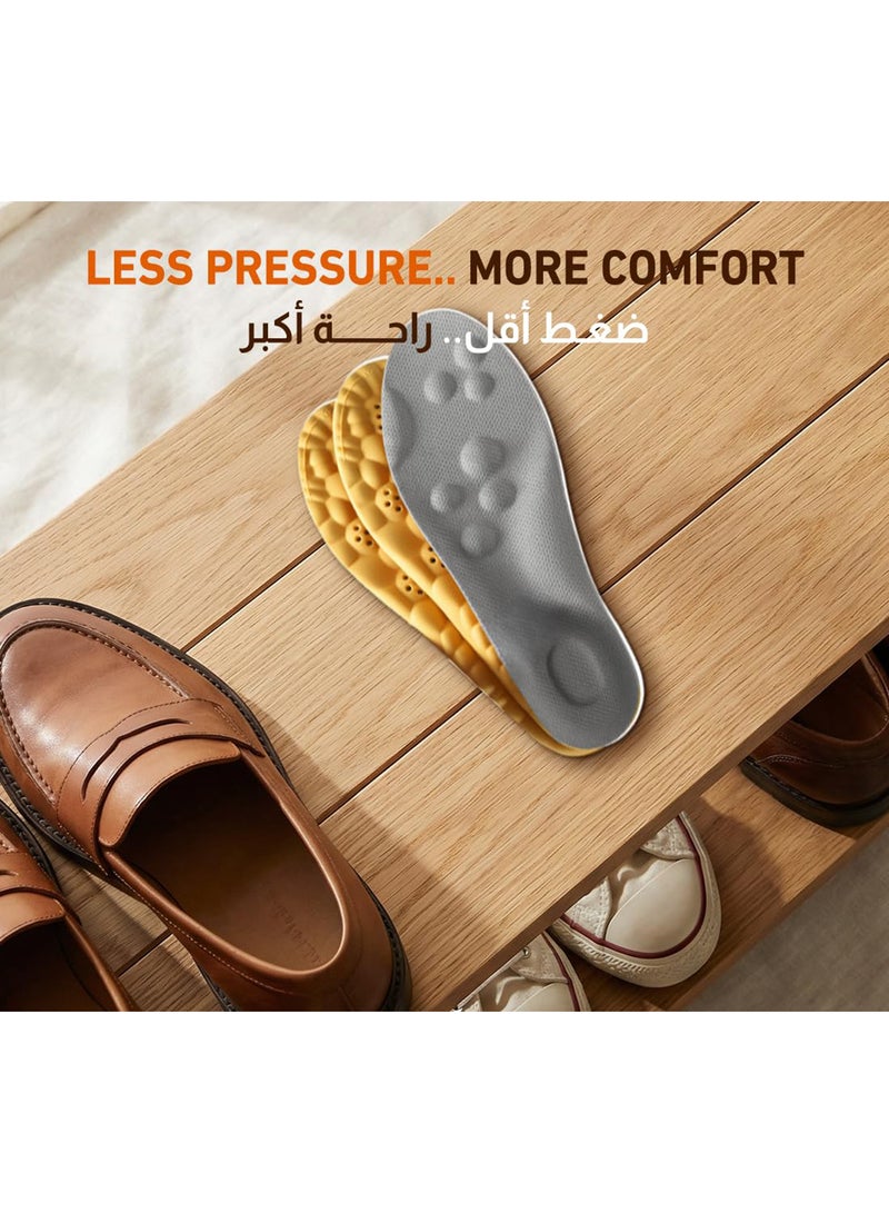 Tishta Orthopedic Shoe Insole - Cushioned Foot Support for Walking - Cut-to-Size Design for Daily Comfort & Shock Absorption - (Beige) - (1 Pair) (PU)-Model 1 - Image 5