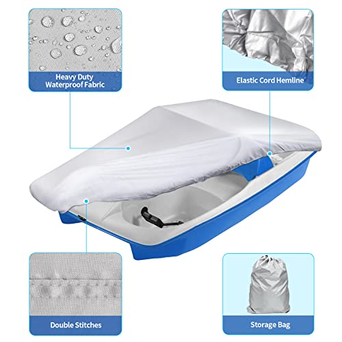 iCOVER Pedal Boat Cover, Fits 3 or 5 Person Paddle Boats Water Proof Heavy Duty Paddles Covers, Grey - Image 2