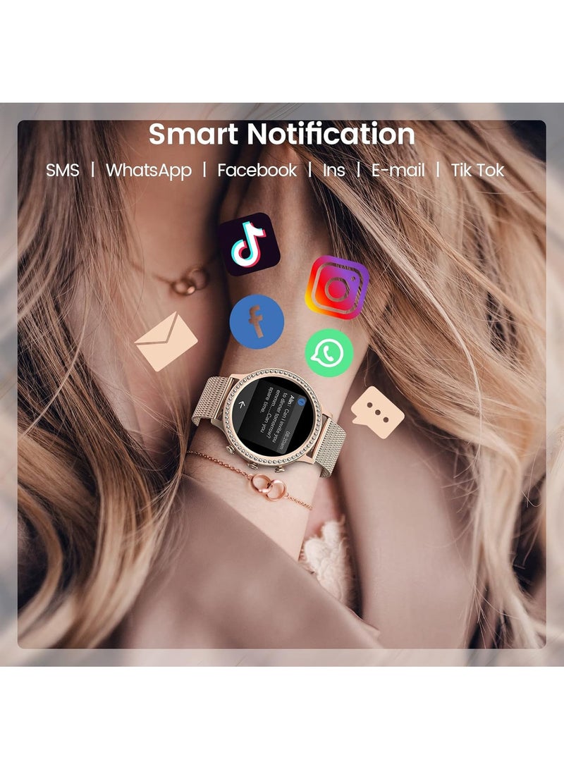RollsTimi  Women's Exquisite Bluetooth Smartwatch, 1.32-Inch Full Screen Touch, Answer/Make Calls, Exercise Sleep Heart Rate Monitoring, IP67 Waterproof RT-i70 - Image 4