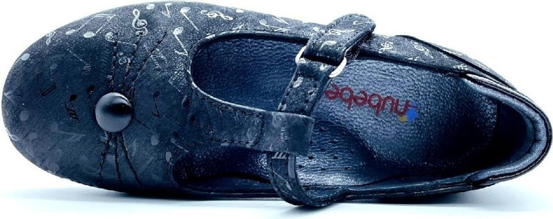 Nubebe Cat Motif Classic School Shoes Black Pattern  - Image 3
