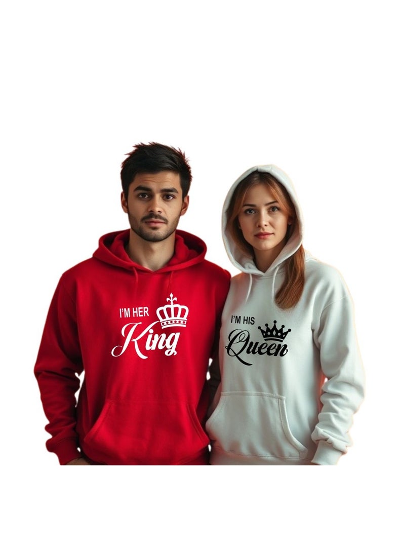PRINTSHOP4ME Valentines Day Couples Hoodies-Comfortable Hoodies For Boyfriend,Girlfriend,Husband Or Wife-Cute Outfits For Valentine's Day  - Image 1