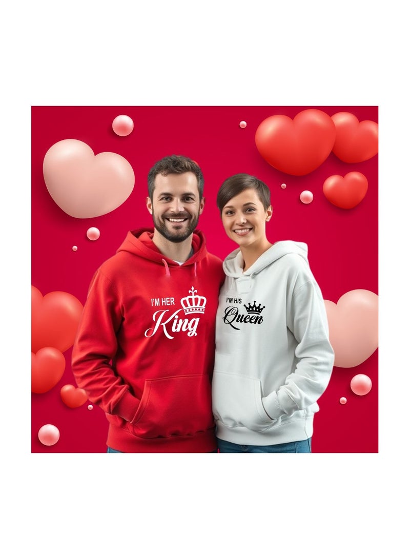 PRINTSHOP4ME Valentines Day Couples Hoodies-Comfortable Hoodies For Boyfriend,Girlfriend,Husband Or Wife-Cute Outfits For Valentine's Day  - Image 2