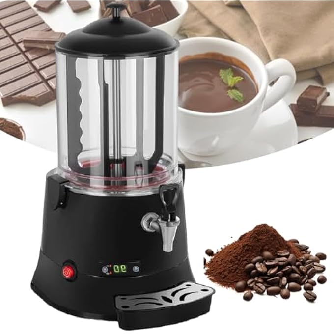 ريحني موزع شوكولاتة ساخنة 400 واط 10 لتر آلة شوكولاتة ساخنة مع شاشة LED ومنظم حرارة قابل للتعديل 30 ~ 90 موزع شوكولاتة ساخنة كبير لتسخين الشوكولاتة والقهوة والحليب والشاي والعصير 10 لتر - Image 1