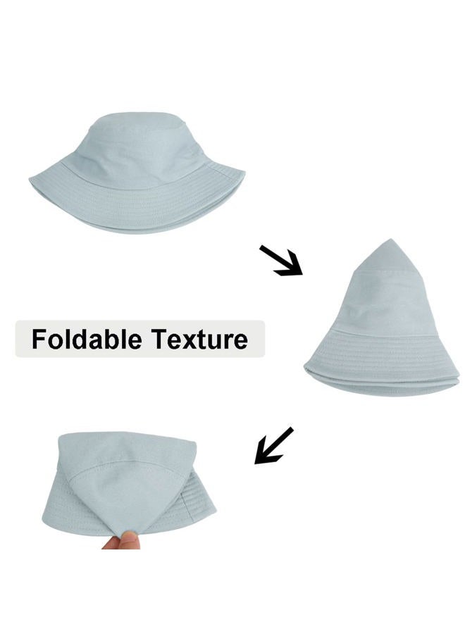 Wheebo Solid Color Bucket Hat for Women Summer Beach Fishmen Hat for Lady Adult Unisex Cotton Cap (Babyblue) - Image 3