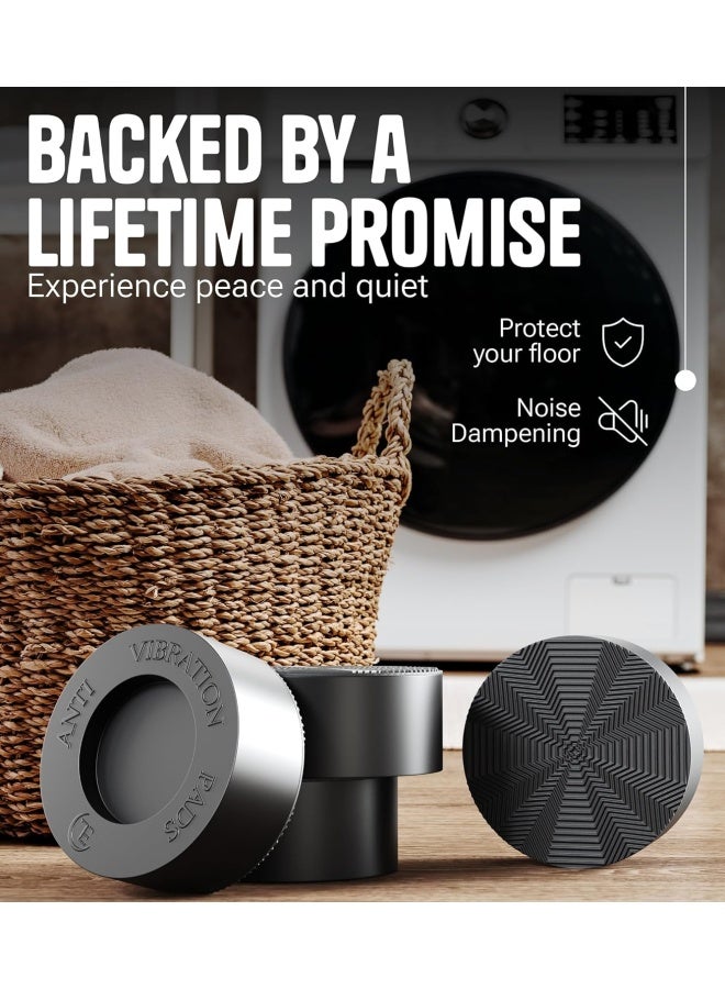 Empire Of Electronics Anti Vibration Pads With Tank Tread Grip, 4 Pads + Level - Washer And Dryer Pedestals Fit All Machines - Noise Dampening, Protects Laundry Room Floor - Anti Vibrasion Pads  - Image 4