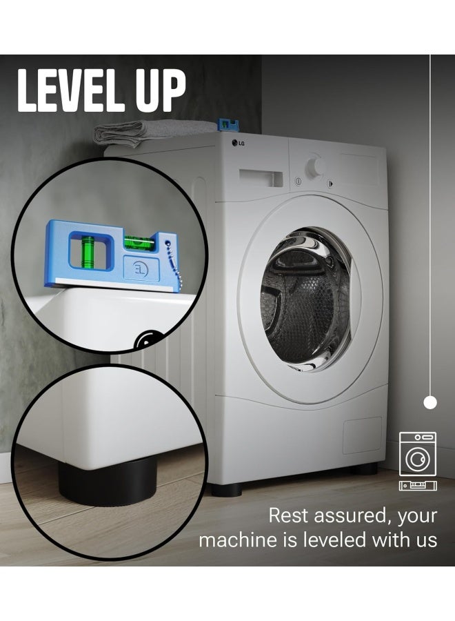 Empire Of Electronics Anti Vibration Pads With Tank Tread Grip, 4 Pads + Level - Washer And Dryer Pedestals Fit All Machines - Noise Dampening, Protects Laundry Room Floor - Anti Vibrasion Pads  - Image 5