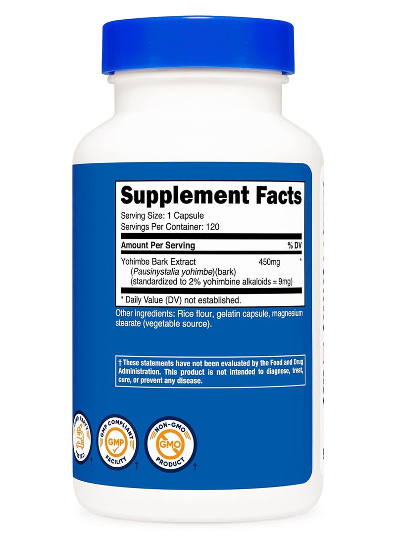 Nutricost Yohimbe Bark Extract 450 Mg 9 Mg Yohimbine Alkaloids 120 Capsules - Image 3