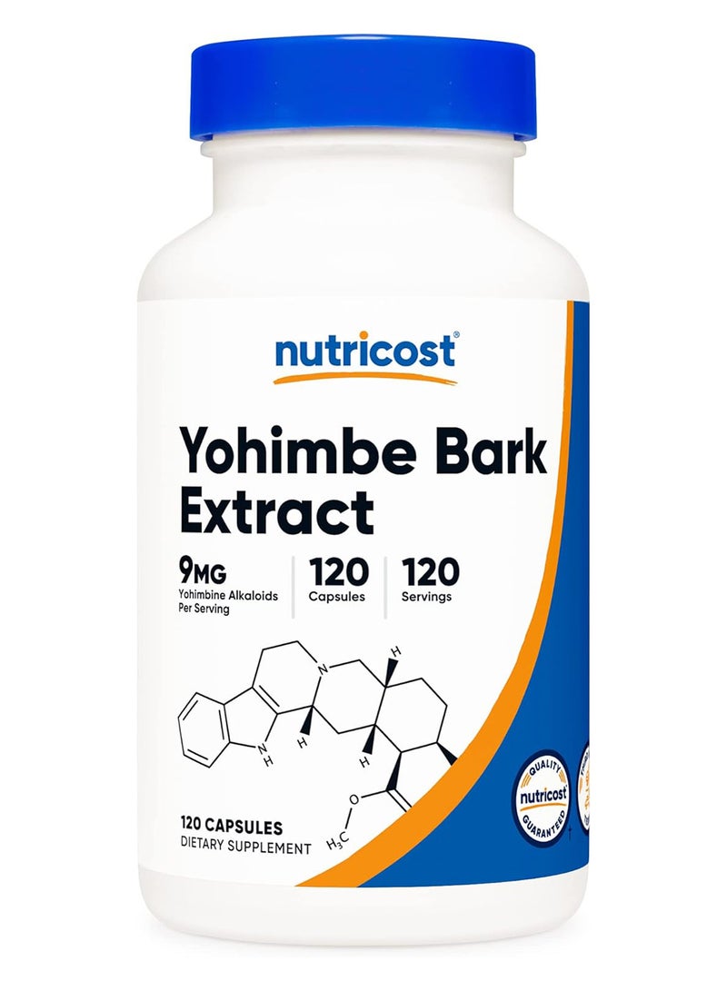 Nutricost Yohimbe Bark Extract 450 Mg 9 Mg Yohimbine Alkaloids 120 Capsules - Image 1