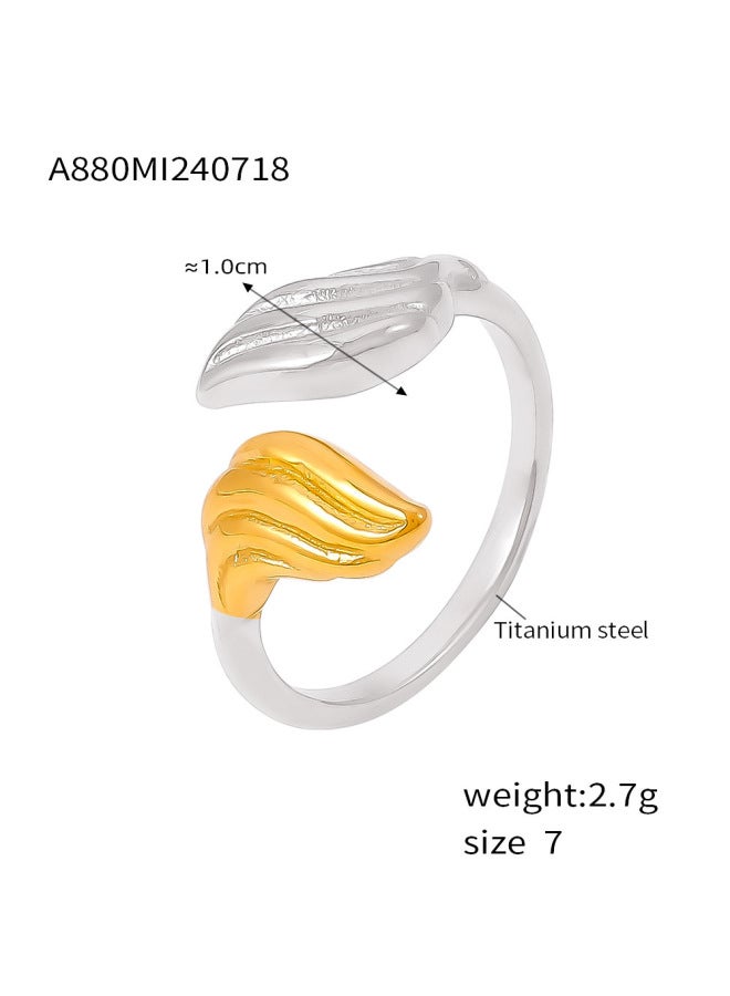 Mystery Niche Opening Geometric Gold Ring Titanium Steel Electroplating 18k Real Gold Fashionable Accessories Combination