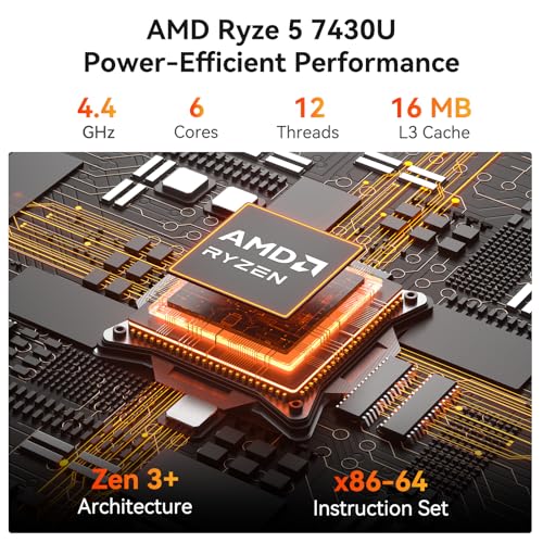 GEEKOM A5 Pro Efficient Mini PC,with AMD Ryzen-5 7430U, 16GB RAM＆512GB SSD|3 Year Warranty|Multi-Screen Collaboration|Win11 Pro|8K Graphic Design|Wi-Fi 6|BT 5.2|6xUSB|SD Slot|Office＆Home Must Have - Image 3